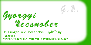 gyorgyi mecsnober business card